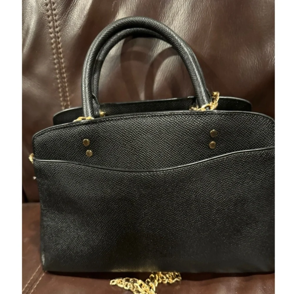 Coach Mini Lillie Carryall Black Pebbled Leather EUC - Picture 7 of 15